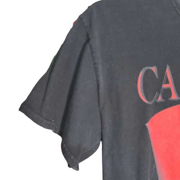 Calgary Canada Flag Graphic Tee Short Sleeve y2k T-Shirt Black Men's Size L - Picture 4 of 8